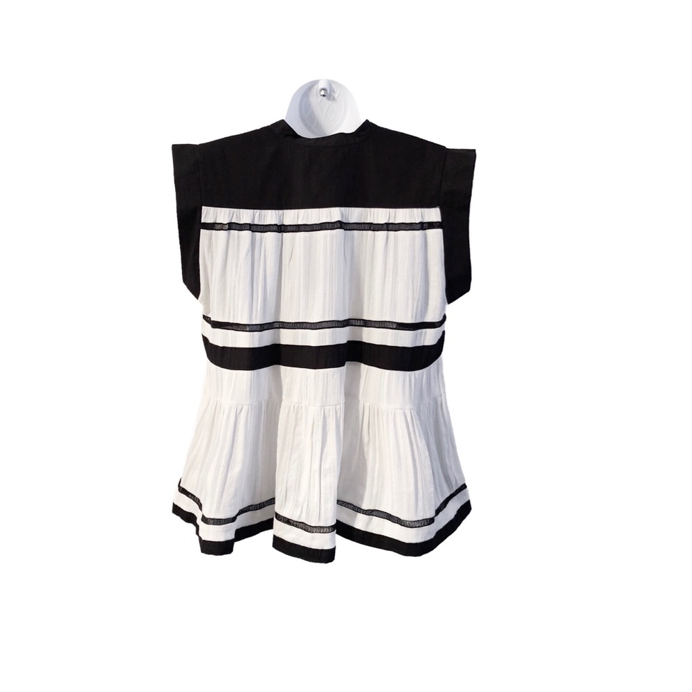 Isabel Marant Etoile Black & White Ransom Ecru Top - Picture 3 of 7